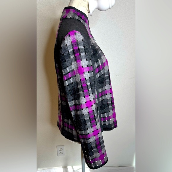 New Carlisle Open Wool Weave Crop Zip Front Jacket - Picture 2 of 5